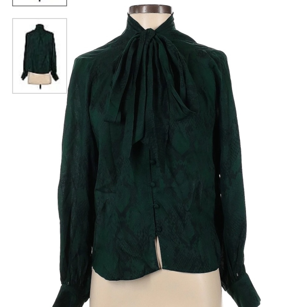 7 for all mankind key hole blouse with bow